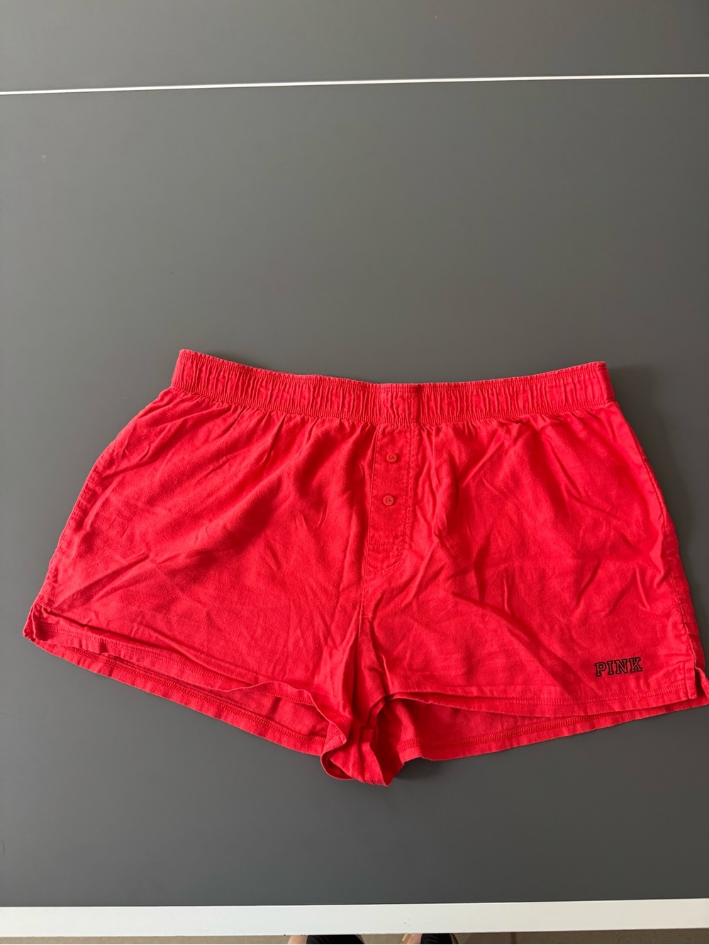 PINK Victoria's Secret Red Cotton boxer Lounge Shorts